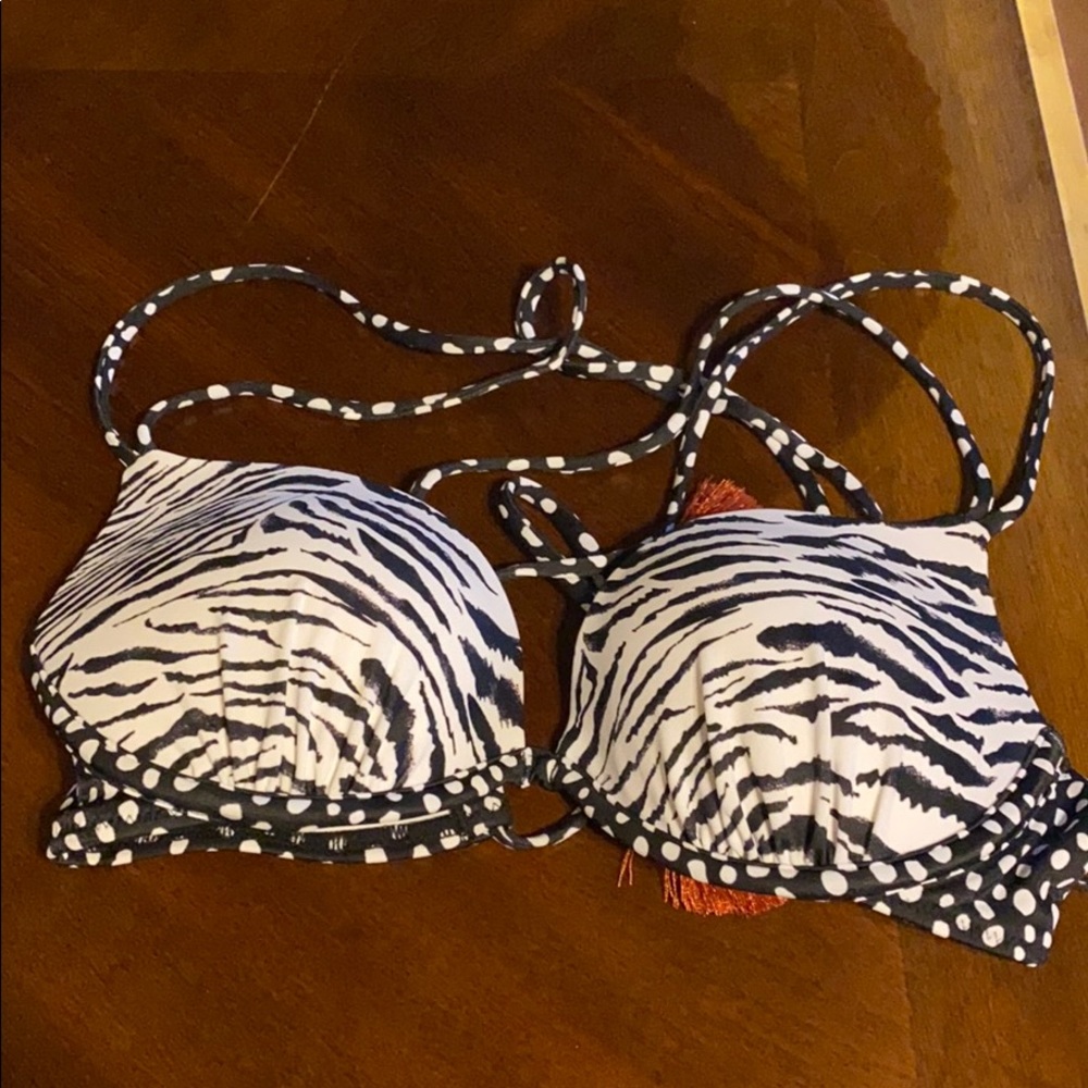 Black and white zebra print VS bikini top 34B